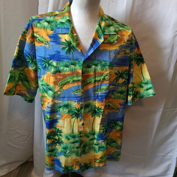 Men's pacific Legend Alligators - S/S Hawaiian shirt button front - XL - Picture 1 of 10